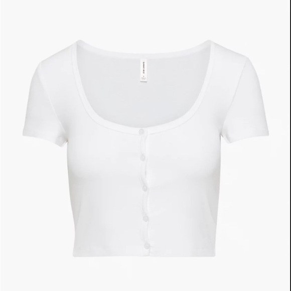 Sunday Best Tops - 💥 2/30$💥 Aritzia Sunday Best Holly Ribbed Crop Top Button